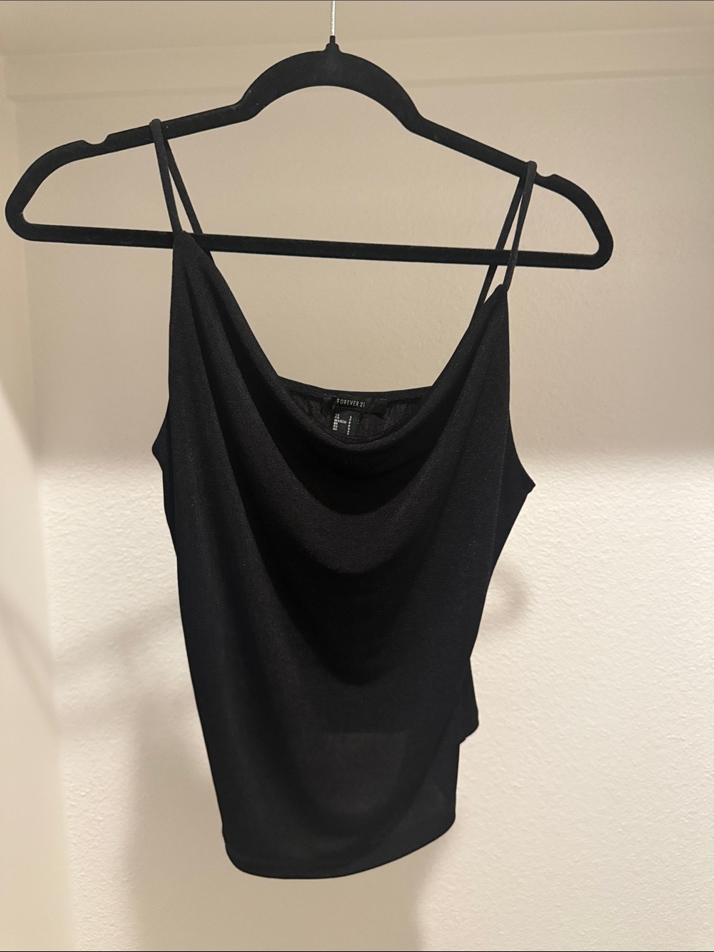 Forever 21 Black Draped Cowl Neck Camisole